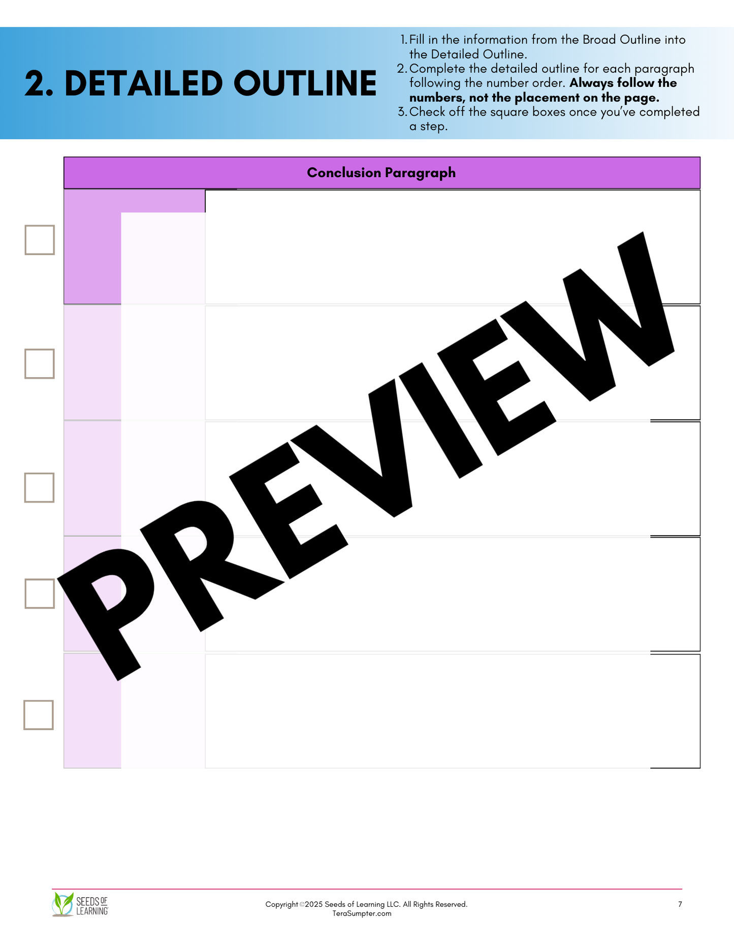 Executive Function Support Tool for Essay Writing Digital Download