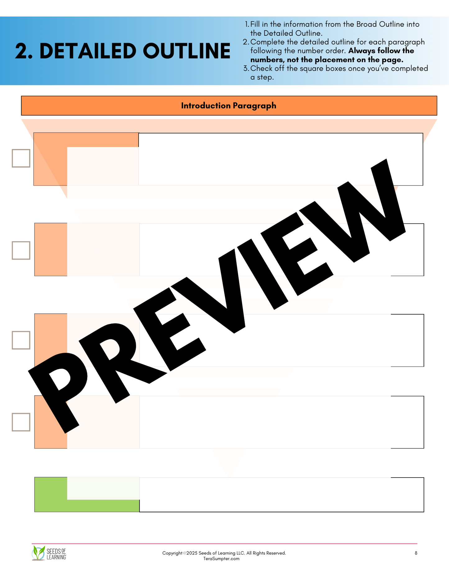 Executive Function Support Tool for Essay Writing Digital Download