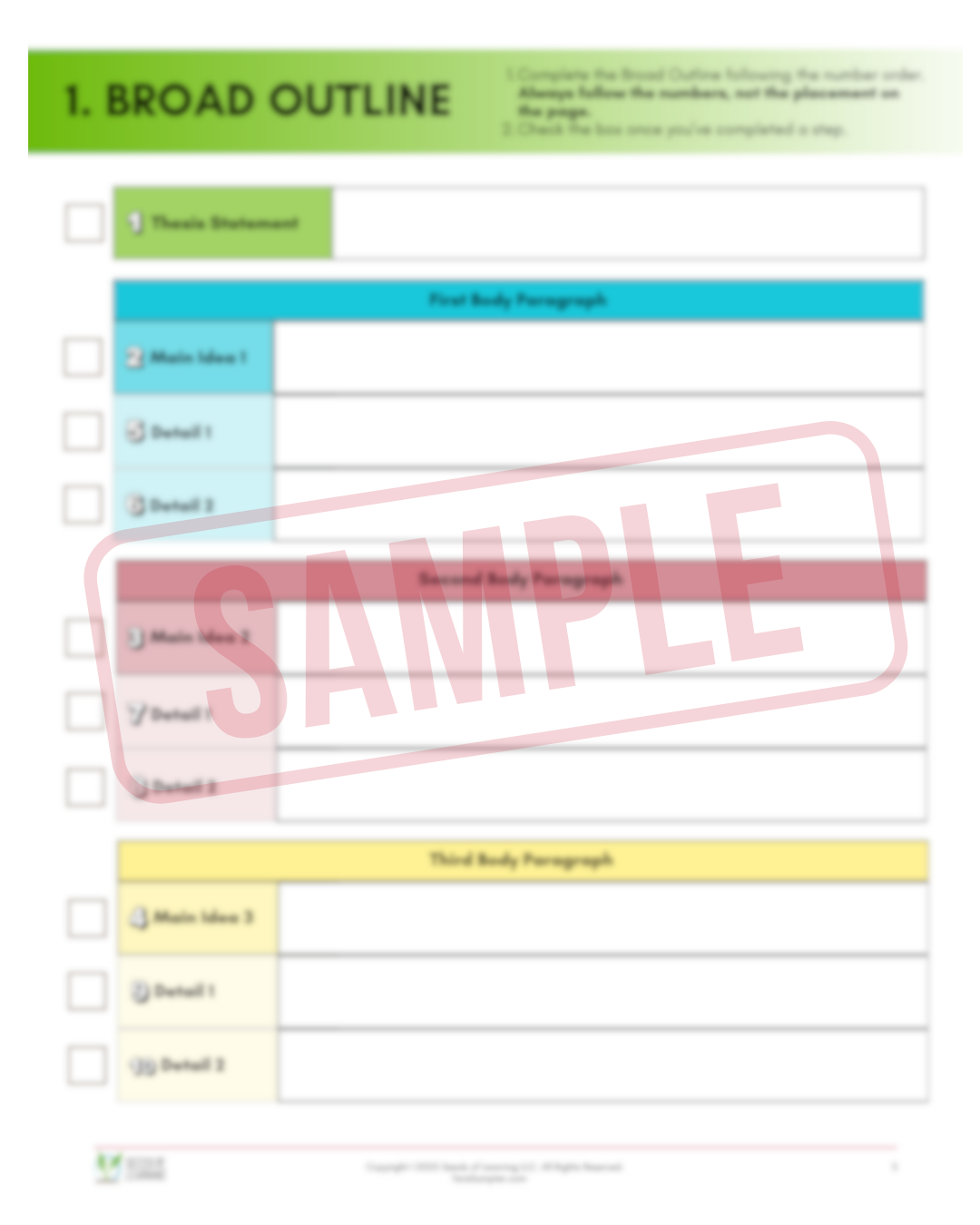 Executive Function Support Tool for Essay Writing Digital Download
