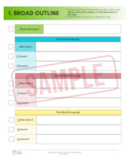 Executive Function Support Tool for Essay Writing Digital Download