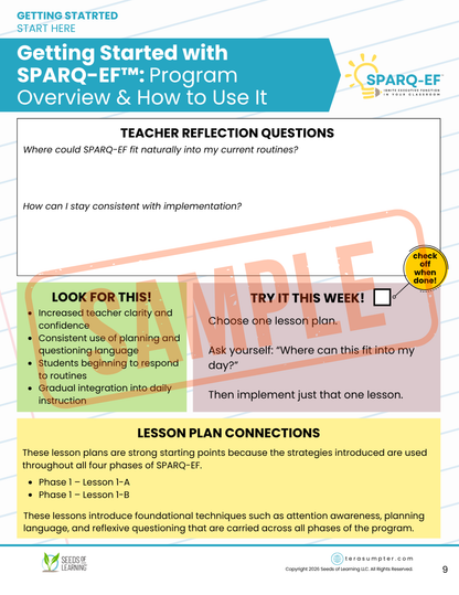SPARQ-EF™ Early Elementary System (Digital Downloads)