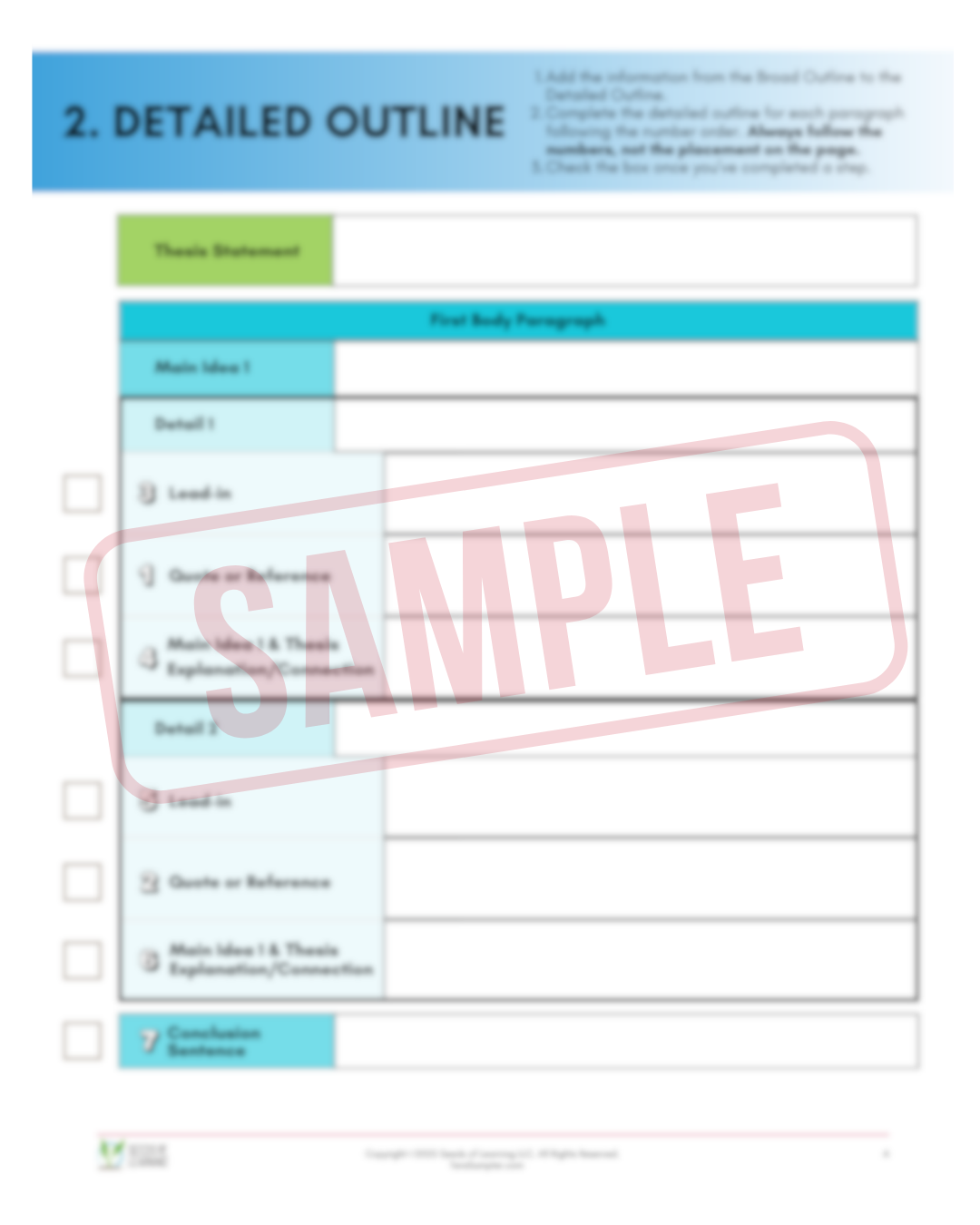 Executive Function Support Tool for Essay Writing Digital Download