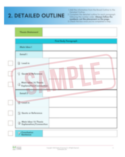 Executive Function Support Tool for Essay Writing Digital Download