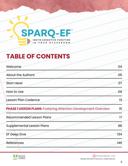 SPARQ-EF™ Phase 1: Fostering Attention Development in Early Elementary Classrooms (Digital Download)