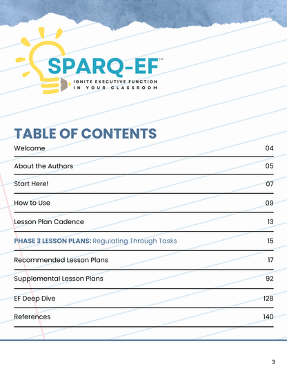 SPARQ-EF™ Phase 3: Regulating Through Tasks in Early Elementary Classrooms (Digital Download)