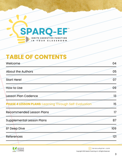 SPARQ-EF™ Phase 4: Learning Through Self-Evaluation in Early Elementary Classrooms (Digital Download)