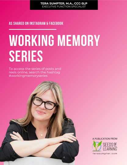 Working Memory Handout Digital Download